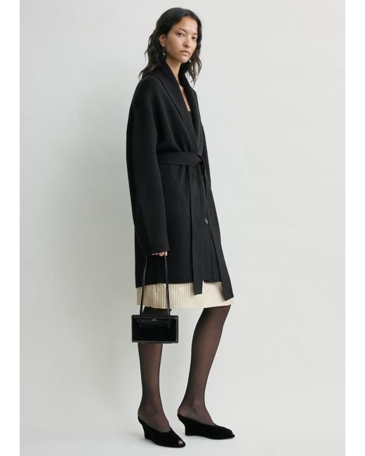 Totême Black Shawl-Lapel Robe
