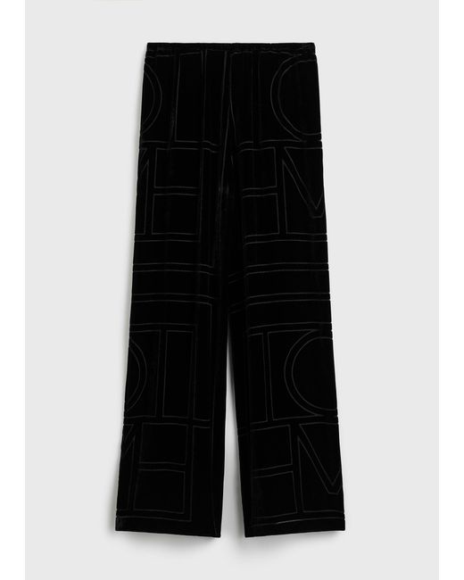 Totême  Black Monogram Devoré Pj Bottoms