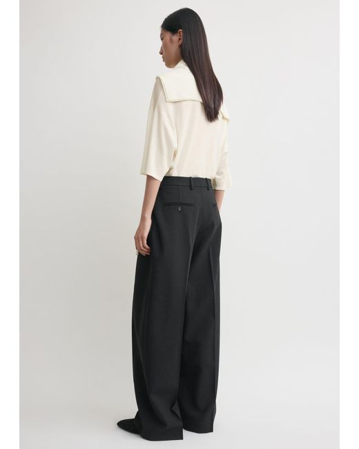 Totême White Wide Fluid Trousers