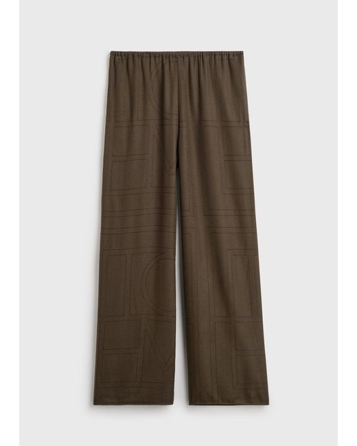 Totême  Brown Monogram Flannel Pj Bottoms