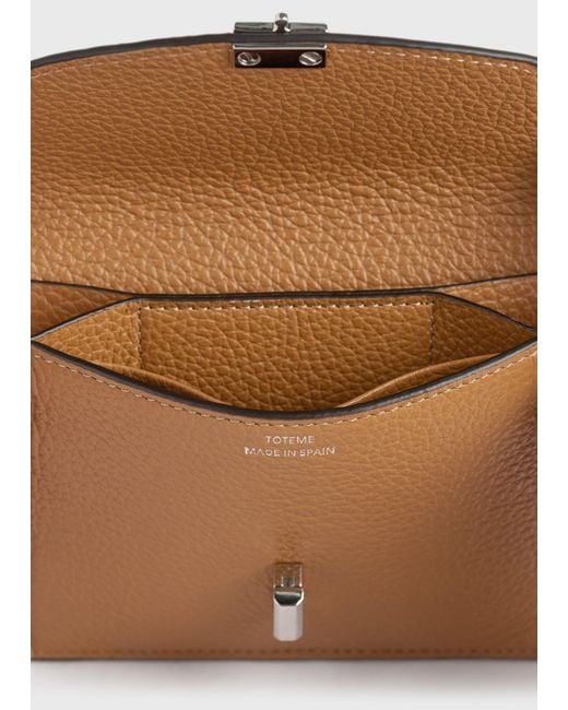 Totême  White T-Lock Grained-Leather Cardholder