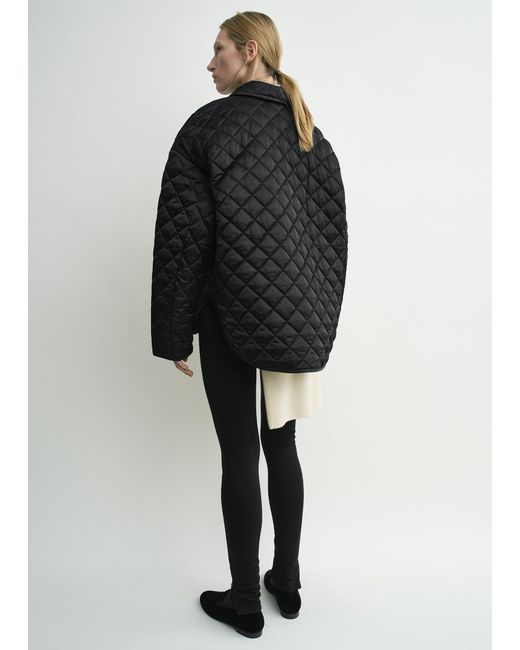 Totême Black Collared Quilted Jacket