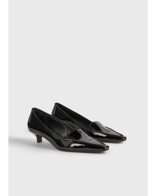 Totême White Patent Loafer Pumps