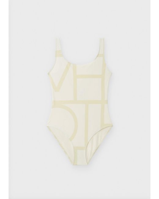 Totême  Natural Monogram Swimsuit Sand