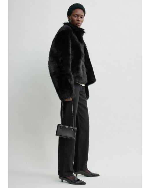 Totême Black Silky Shearling Jacket
