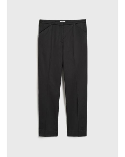 Totême  Black Cropped Straight Trousers