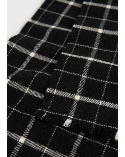 Totême Black Windowpane Scarf