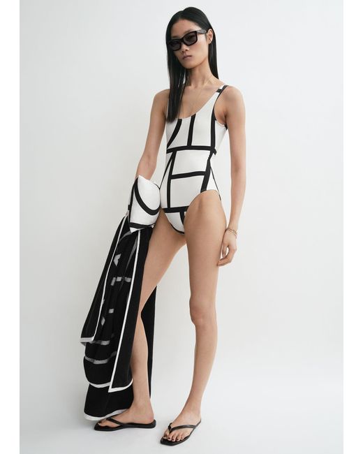 Totême White Monogram Swimsuit