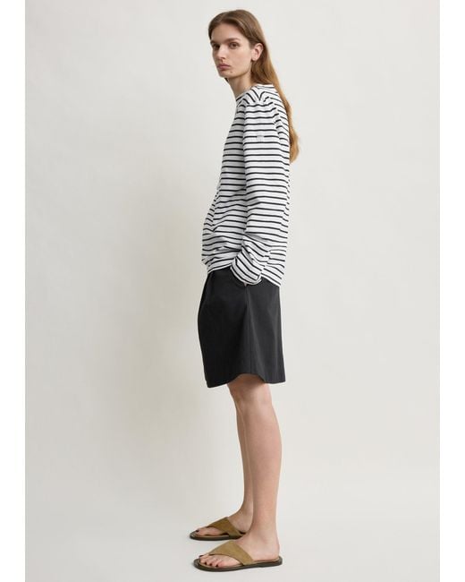 Totême  Gray Stripe Jersey Long-Sleeve Tee