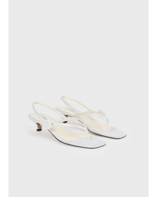 Totême  White Slingback Satin Flip Flops