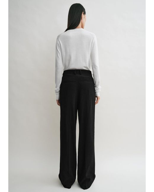Totême  White Double-Pleat Summer Trousers