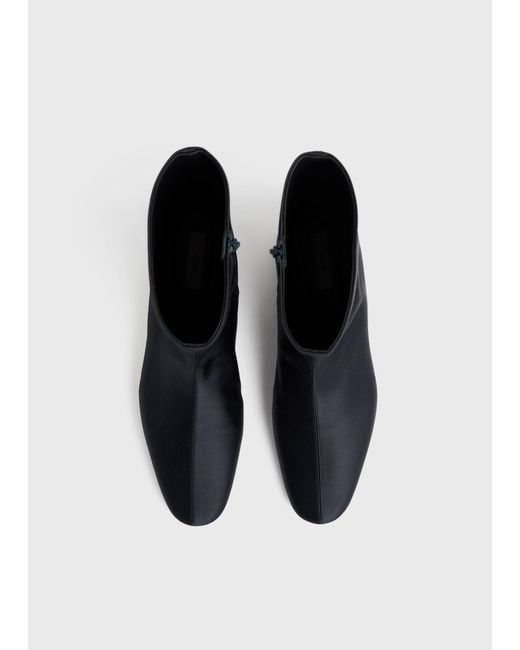 Totême  Blue Satin Ankle Boots