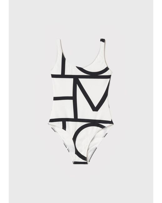 Totême White Monogram Swimsuit