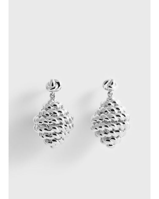 Totême Metallic Rope Drop Earrings