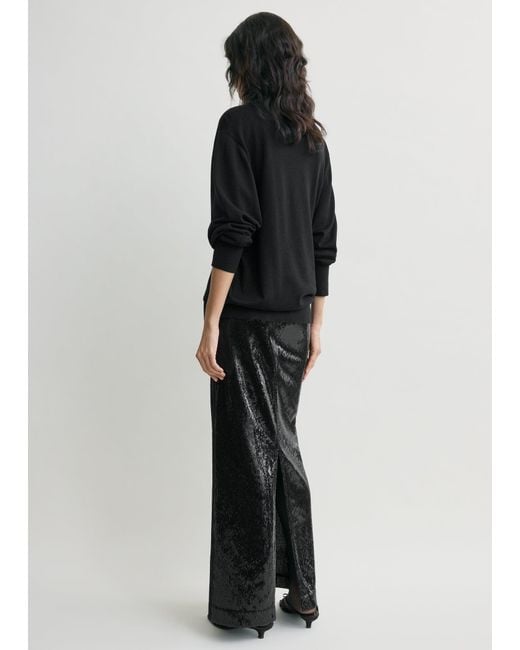Totême Black Sequin Skirt