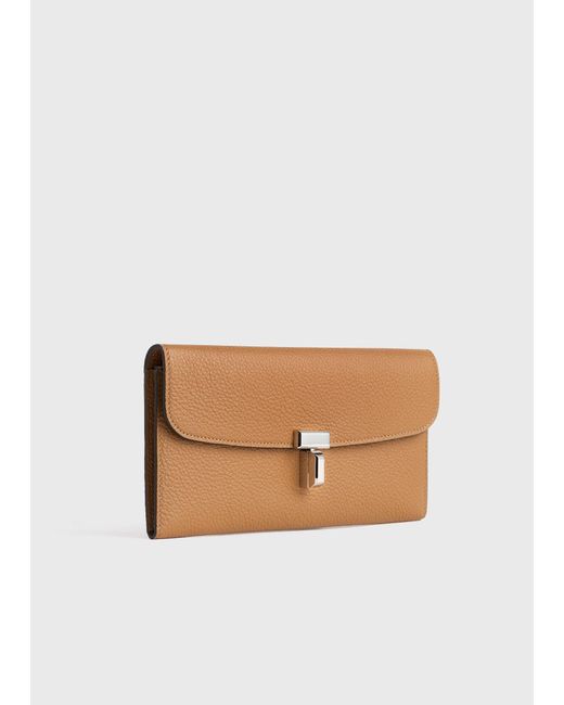Totême Natural T-Lock Grained-Leather Wallet