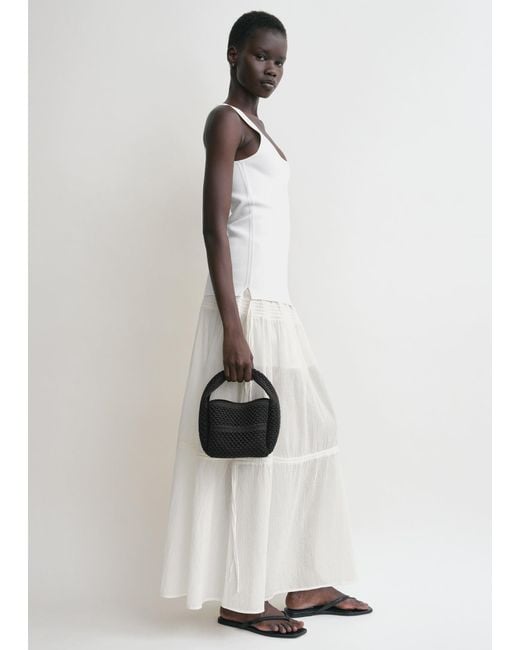 Totême Black Petite Crochet Bucket Bag