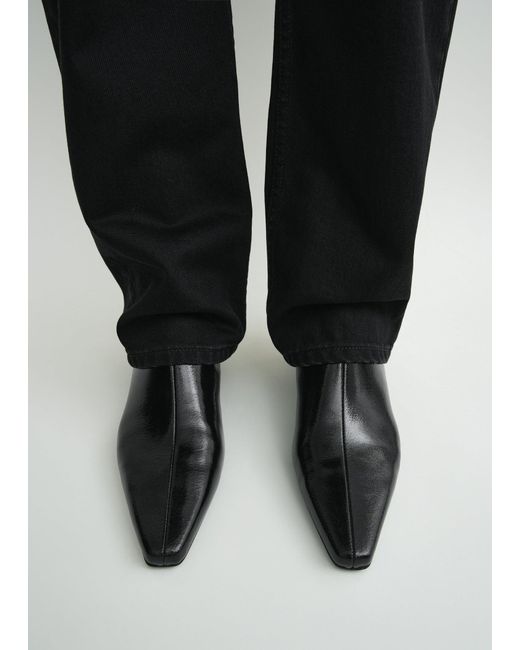 Totême  Black Slim Naplack Ankle Boots