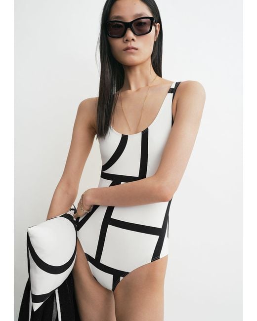 Totême White Monogram Swimsuit