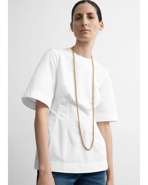 Totême Blue Sculptural Cotton Top