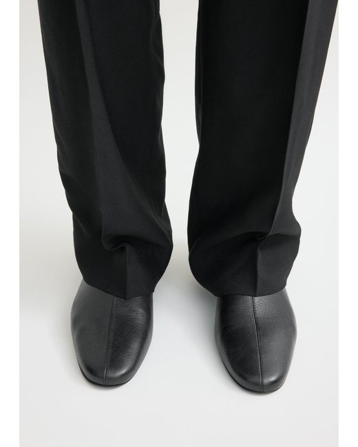 Totême  Black Grained-Leather Ankle Boots