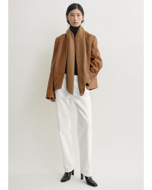 Totême Brown Big Leather Scarf