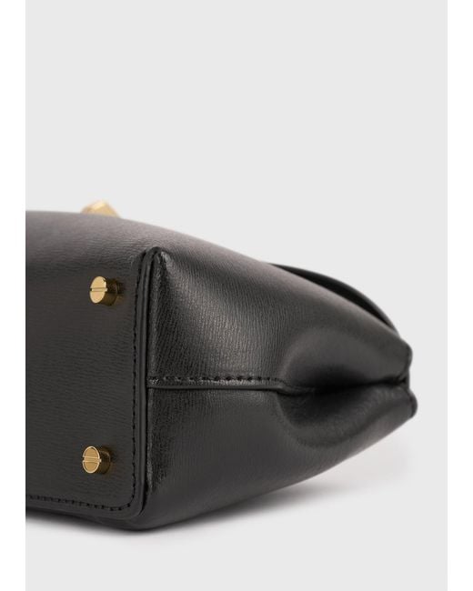 Totême White Mini T-Lock Leather Clutch
