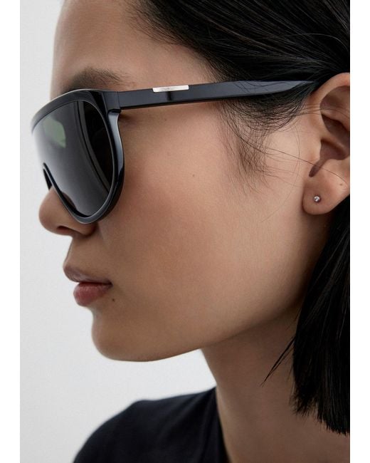 Totême Green Shield Aviator Sunglasses