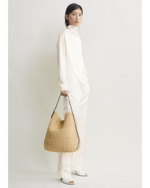 Totême Natural Belted Paper Raffia Tote