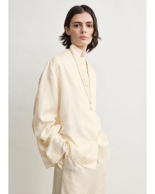 Totême Natural Monogram Silk Pj Top