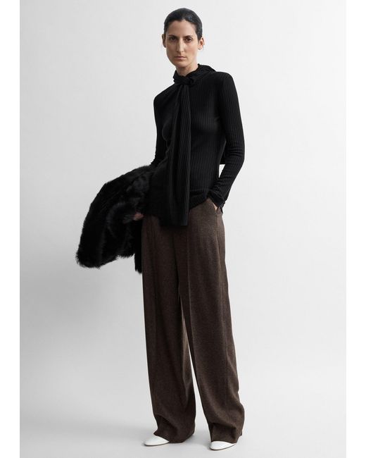Totême Black High-Waist Trousers