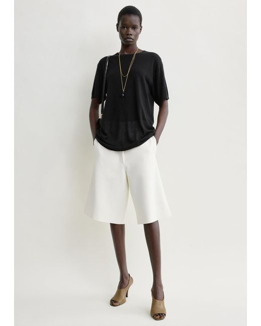 Totême White Knit Shorts