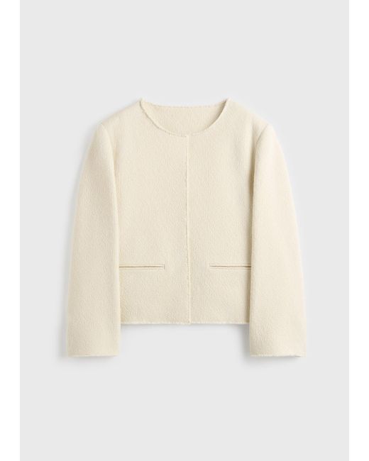 Totême Natural Open-Front Bouclé Blazer