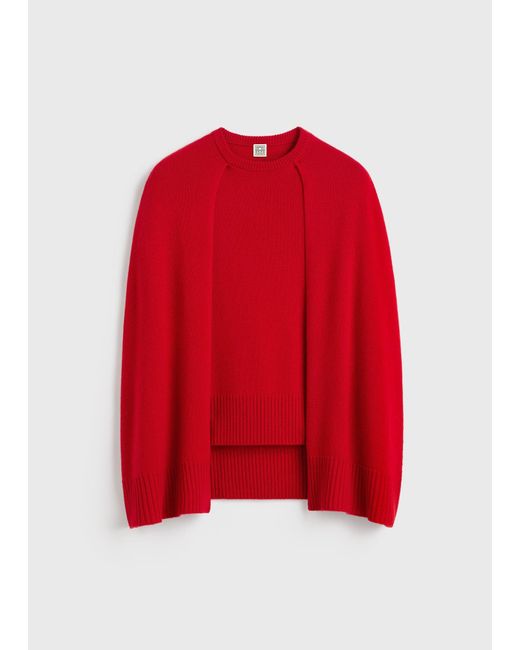 Totême Red Crew Cape Knit