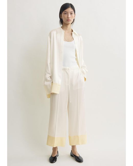 Totême Natural Satin Drawstring Trousers