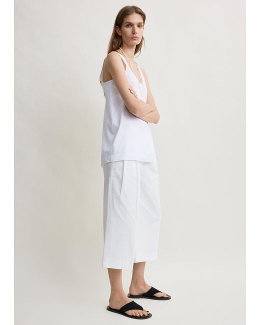 Totême  White Cropped Trousers