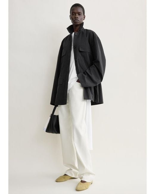 Totême White Collared Drawstring Jacket