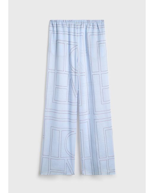 Totême White Monogram Cotton-Blend Pj Bottoms