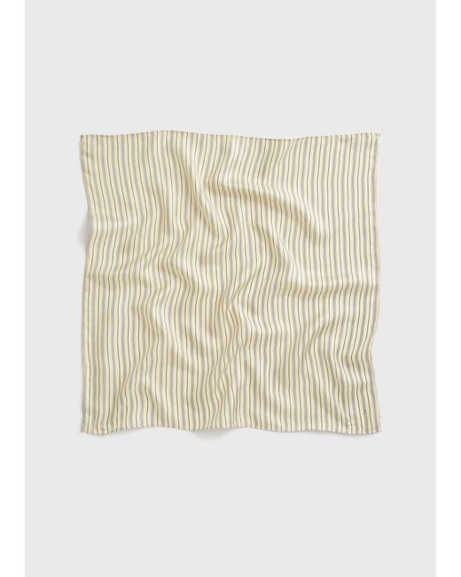 Totême Natural Striped Silk Scarf