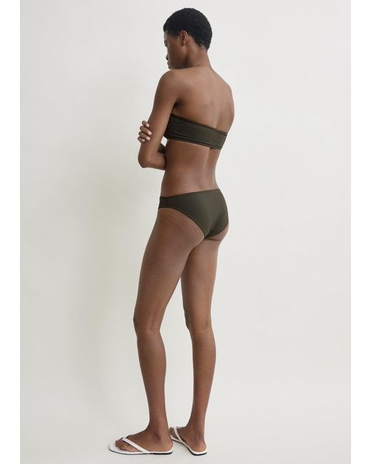 Totême White Ribbed Bikini Bottoms