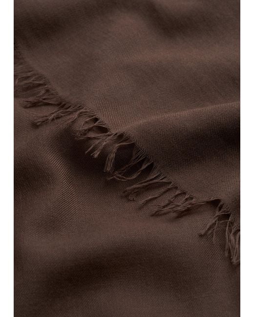 Totême Brown Light Wool Blanket Scarf