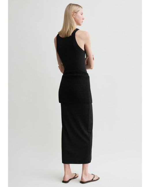 Totême  Black Curved Rib Tank Dress
