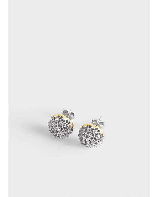 Totême  White Diamond Lace Studs