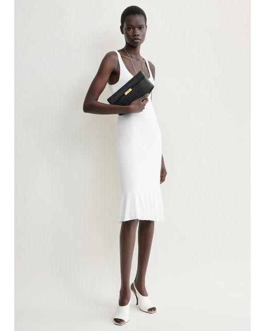 Totême Black Clip Croco-Embossed Clutch