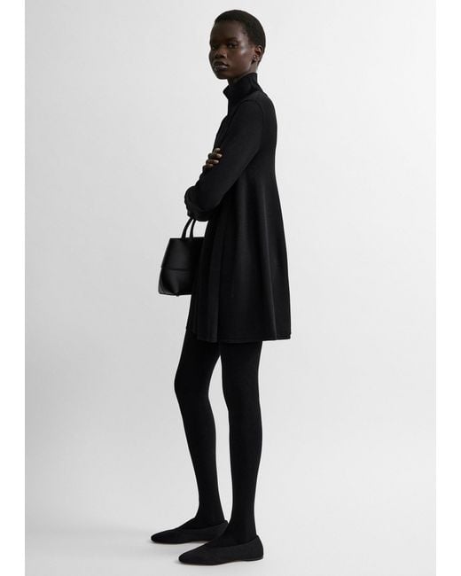 Totême Black Crepe Turtleneck Top