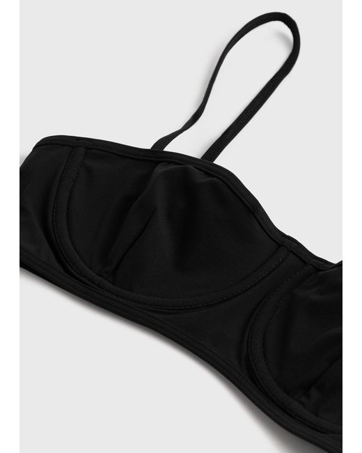 Totême Black Balconette Bikini Top