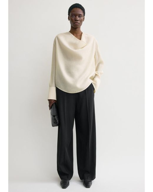 Totême White Cowl Blouse