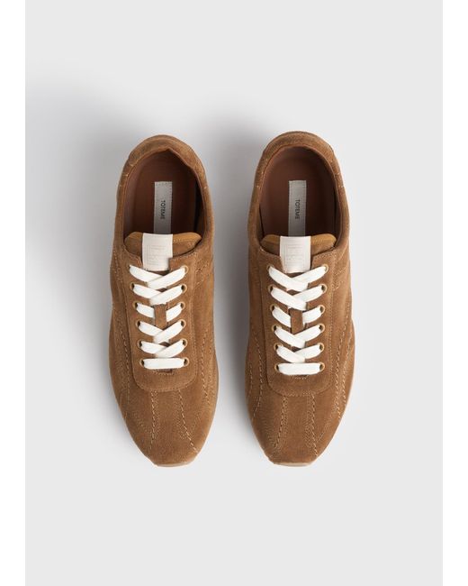 Totême  Brown Flex Suede Sneakers
