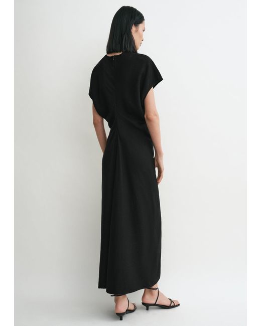 Totême Black Slouch Waist Basketweave Dress