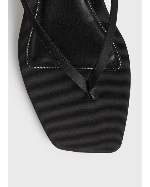 Totême  Black Slingback Satin Flip Flops